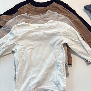 H&M Kids Long Sleeve Shirt (4pack)- Cream, Tan, Brown, Black 3/4T